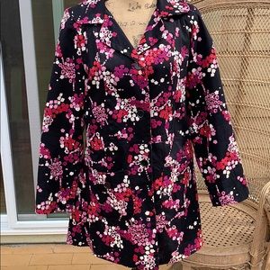 Angie Coat black cherry blossom pink large